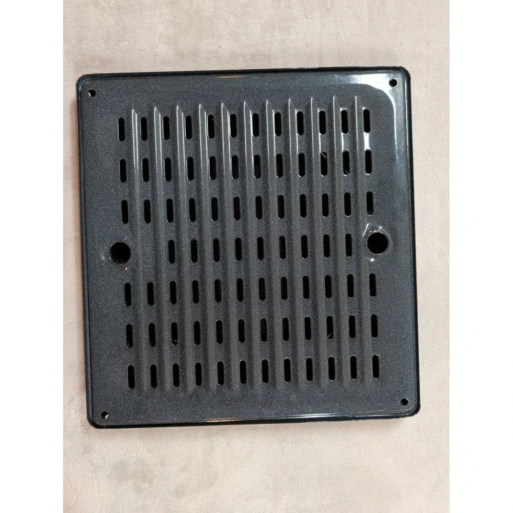 Vintage Black Porcelain Enamel Broiler Pan‎ and Slotted Insert Set 13x13 Inch